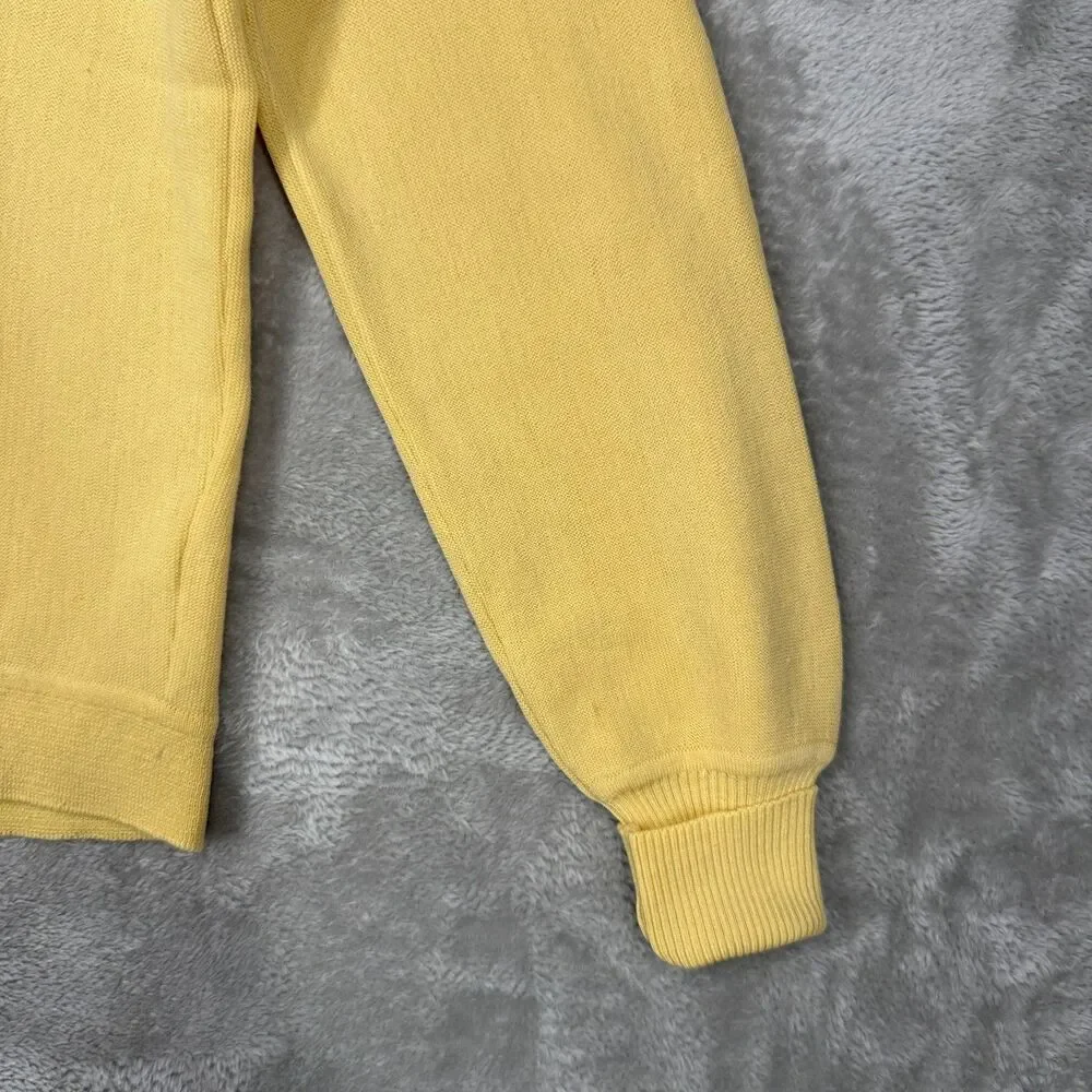 Vtg 70s Pendleton Cardigan Sweater Mens Medium Sir Yellow Virgin Wool USA Made